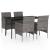 Set mobilier de grădină, cu perne, 5 piese, gri și negru GartenMobel Dekor
