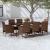 Set mobilier de grădină cu perne, 9 piese, maro și negru GartenMobel Dekor