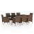 Set mobilier de grădină cu perne, 9 piese, maro și negru GartenMobel Dekor