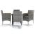 Set mobilier de grădină, cu perne, 5 piese, gri și negru  GartenMobel Dekor