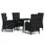Set masă pentru grădină, 5 piese, cu perne, negru GartenMobel Dekor