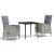 Set mobilier de grădină, cu perne, 3 piese, gri și negru GartenMobel Dekor