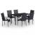 Set mobilier de grădină, 7 piese, negru GartenMobel Dekor