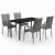 Set mobilier de grădină, 5 piese, gri și negru GartenMobel Dekor