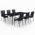 Set mobilier de grădină, negru, 7 piese GartenMobel Dekor