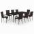 Set mobilier de grădină, 9 piese, maro și negru GartenMobel Dekor