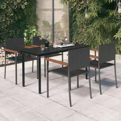 Set de mobilier pentru grădină, 5 piese, negru GartenMobel Dekor