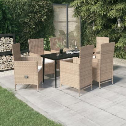 Set de mobilier pentru grădină cu perne, 7 piese, bej GartenMobel Dekor
