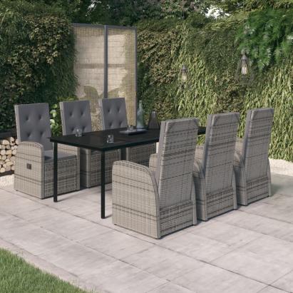 Set de mobilier pentru grădină, cu perne, 7 piese, gri GartenMobel Dekor