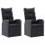 Set mobilier de grădină cu perne, 3 piese, negru GartenMobel Dekor