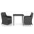 Set mobilier de grădină cu perne, 3 piese, negru GartenMobel Dekor