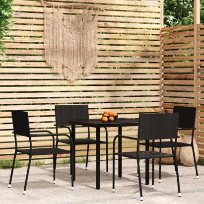 Set de mobilier pentru grădină, 5 piese, negru GartenMobel Dekor