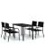 Set de mobilier pentru grădină, 5 piese, negru GartenMobel Dekor