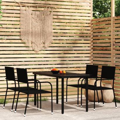Set de mobilier pentru grădină, 5 piese, negru GartenMobel Dekor