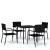 Set de mobilier pentru grădină, 5 piese, negru GartenMobel Dekor