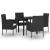 Set de servit masa pentru grădină, 5 piese, negru GartenMobel Dekor