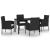 Set de servit masa pentru grădină, 5 piese, negru GartenMobel Dekor