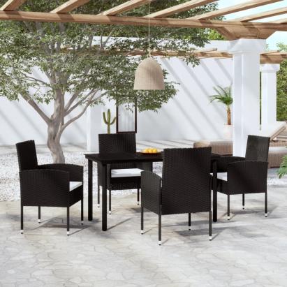 Set de servit masa pentru grădină, 5 piese, negru GartenMobel Dekor
