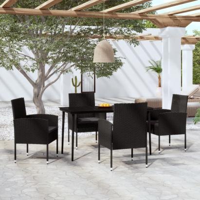 Set de servit masa pentru grădină, 5 piese, negru GartenMobel Dekor