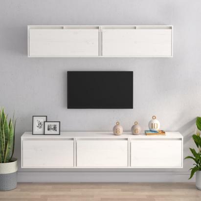 Comode TV, alb, 5 buc., lemn masiv de pin GartenMobel Dekor