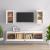 Comode TV, 4 buc., alb, lemn masiv de pin GartenMobel Dekor