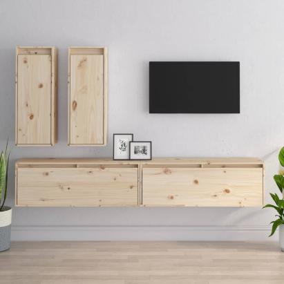 Comode TV, 4 buc., lemn masiv de pin GartenMobel Dekor