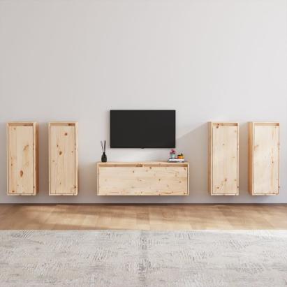Comode TV, 5 buc., lemn masiv de pin GartenMobel Dekor