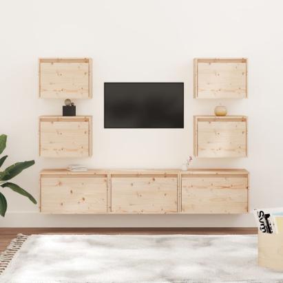 Comode TV, 7 buc., lemn masiv de pin GartenMobel Dekor