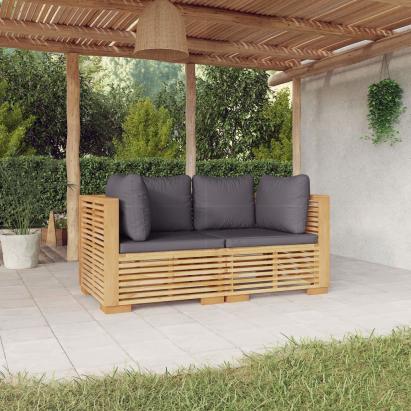 Canapele de colț de grădină cu perne 2 buc. lemn masiv de tec GartenMobel Dekor