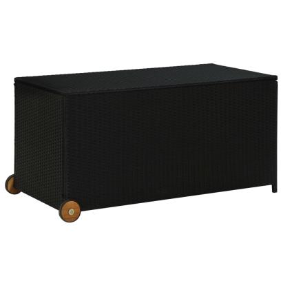 Ladă de depozitare de grădină, negru, 120x65x61 cm, poliratan GartenMobel Dekor