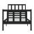 Cadru de pat Small Single 2FT6, negru, 75x190 cm, lemn masiv GartenMobel Dekor