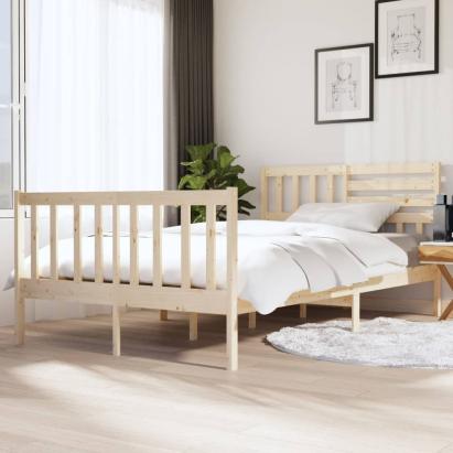 Cadru de pat dublu 4FT6, 135x190 cm, lemn masiv GartenMobel Dekor