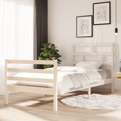 Cadru de pat ,alb, 90x200 cm, lemn masiv de pin GartenMobel Dekor