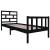 Cadru de pat mic single, negru, 75x190 cm, lemn masiv de pin GartenMobel Dekor