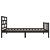 Cadru de pat mic single, negru, 75x190 cm, lemn masiv de pin GartenMobel Dekor