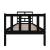 Cadru de pat mic single, negru, 75x190 cm, lemn masiv de pin GartenMobel Dekor
