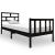 Cadru de pat mic single, negru, 75x190 cm, lemn masiv de pin GartenMobel Dekor