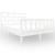 Cadru de pat dublu, alb, 135x190 cm, lemn masiv de pin GartenMobel Dekor
