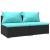 Set mobilier de grădină cu perne, 2 piese, negru, poliratan GartenMobel Dekor