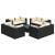 Set mobilier de grădină cu perne, 9 piese, negru, poliratan GartenMobel Dekor
