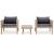 Set mobilier de grădină cu perne, 3 piese, bej, poliratan GartenMobel Dekor