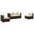 Set mobilier de grădină cu perne, 4 piese, maro, poliratan GartenMobel Dekor