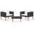 Set mobilier de grădină cu perne, 3 piese, negru, poliratan GartenMobel Dekor