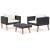 Set mobilier de grădină cu perne, 3 piese, negru, poliratan GartenMobel Dekor