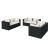 Set mobilier de grădină cu perne, 6 piese, negru, poliratan GartenMobel Dekor