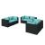 Set mobilier de grădină cu perne, 6 piese, negru, poliratan GartenMobel Dekor