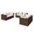 Set mobilier de grădină cu perne, 6 piese, maro, poliratan GartenMobel Dekor