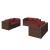 Set mobilier de grădină cu perne, 6 piese, maro, poliratan GartenMobel Dekor