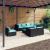 Set mobilier de grădină cu perne, 9 piese, negru, poliratan GartenMobel Dekor