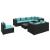 Set mobilier de grădină cu perne, 9 piese, negru, poliratan GartenMobel Dekor